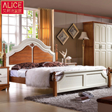 美式实木床欧式床美式乡村婚床1.8米1.5米双人床特价橡木套房家具