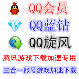 QQ旋风会员+QQ蓝钻试用会员账号出租一天24小时 极速下载游戏加速