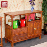 红木茶水柜 新中式置物架 非洲花梨木雕花餐边柜高低储物柜 特价