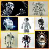 机器人总动员卡通贴画卧室儿童房客厅装饰画可爱现代智能机器人画