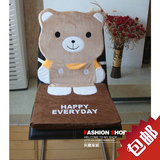 包邮 生日礼物小熊立体卡通毛绒坐垫可爱餐椅垫电脑椅子垫靠背垫