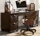 美式乡村实木书桌写字台 欧式法式复古简约整装台式办公桌抽屉柜