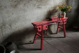 新中式仿古做旧家具古典餐凳长凳彩漆彩绘风化复古家具出口家具