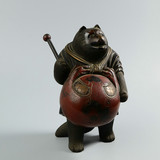 妖怪狸塑像摆件日本老铜器回流二手古玩杂项古旧摆件包老包真
