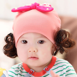 秋冬韩国女宝宝帽子0-3-6-12个月婴儿帽子儿童假发帽公主帽1-2岁