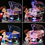 水晶钢琴水晶音乐盒八音盒 旋转七夕情人节生日礼物创意女生定制