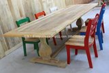 正品北京老门板实木大餐桌高档办公桌会议桌书桌复古长方型饭桌