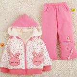 婴儿冬装男套装 宝宝加绒加厚卫衣0-123岁女童小孩儿童秋冬装衣服
