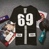 特价2015潮牌HBA背数字69夏装青少年新款短袖T恤韩版男装个性衣服