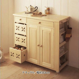 越茂 木制餐边柜 茶水柜 日式简约储物柜 厨房置物柜 移动碗柜