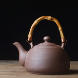 粗制陶瓷竹藤提梁茶壶茶具煮水煮茶专用电热炉电陶炉炭炉煮老白茶