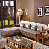 白蜡木实木沙发小户型转角沙发床 多功能贵妃推拉沙发床中式家具