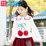 米妮哈鲁童装2016春装新款女童韩版纯棉套头毛衣ZH4580抍
