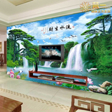 3D大型壁画 中式客厅沙发电视背景墙纸无缝墙布山水风景壁纸