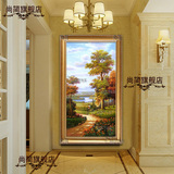 尚简手绘欧式风景油画玄关装饰画客厅走廊过道单幅竖版挂画壁画