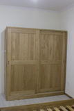 [逸刻 推拉门衣柜]白橡木纯实木木蜡油北欧简约日式推拉门衣柜