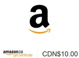 10加元amazon.ca/加拿大亚马逊/加亚礼品卡/购物卡/现金卷