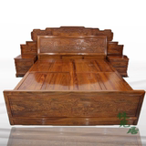 古典红木家具刺猬紫檀双人床 黄花梨床 花梨木床头柜 实木床特价