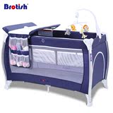 贝鲁托斯（BROTISH）婴儿床 欧式可折叠游戏床便携儿童床宝宝床