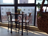美式铁艺复古餐桌椅休闲桌椅组合咖啡厅户外实木方形阳台桌椅套件