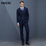 VICUTU/威可多男士商务套装西服 双排扣修身套西上装VRS14112868