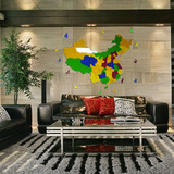 亚克力立体水晶墙贴中国地图公司形象背景客厅展厅卧室装修生肖