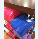 Polo RALPH LAUREN美国代购女学院风气质纯棉麻花粗毛厚毛衣现货