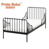 儿童床可伸缩婴儿床加长实木床板儿童床可折叠单人幼儿铁艺