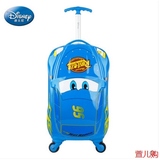 正品迪士尼儿童拉杆箱卡通汽车麦昆旅行箱儿童行李箱18寸学生拉箱