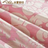 水星家纺宫廷涤棉色织提花四件套正品衾温之时1.5米粉色被套床单