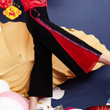 密扇2016春季新款设计师女装中国风改良阔腿裤复古民族风九分裤