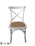 美式法式乡村实木餐椅做旧loft交叉背椅酒吧咖啡餐厅椅藤椅橡木椅