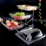 创意三层自助餐具水果面包点心寿司托盘陶瓷盘多层食物展示架子台