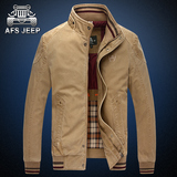 AFS JEEP春季军装立领中年男夹克薄款外套吉普宽松大码休闲jacket