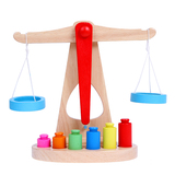 新木制天平秤宝宝平衡游戏科学实验木质益智幼儿童积木玩具1-6岁