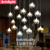 艺术个性LED餐吊灯 现代简约时尚创意玻璃球餐厅客厅办公室吊灯具