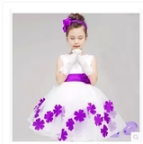 新款韩版周岁花童公主裙蓬蓬裙女童舞蹈连衣裙 圣诞节表演裙礼服