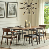 欧式原木金属复古做旧铁艺办工实木餐桌饭桌多功能简约会议桌椅