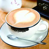 卡布奇诺花式咖啡杯 拿铁简约咖啡杯套装 经典款欧式咖啡杯子配碟