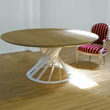 美式铁艺圆形实木西餐桌椅组合饭桌圆桌洽谈咖啡厅桌酒吧办公桌