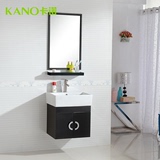 美式简欧式不锈钢浴室柜卫浴柜组合 卫生间50黑色新款挂墙洗漱台
