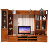 实木电视柜大组合电视墙柜高电视机柜影视柜储物柜现代简约