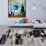 土耳其进口地毯简约水墨抽象地毯 客厅卧室茶几床边书房地毯 炫彩