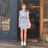 女装夏装2016新款潮Cherrykoko韩国正品代购名媛风精致无袖连衣裙
