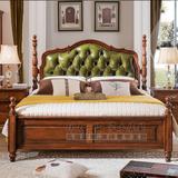 美式乡村实木床欧式1.5米1.8米橡木床储物双人床简美皮艺高箱婚床
