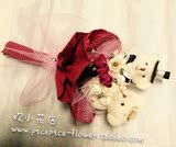 韩式结婚小熊泰迪熊单只一对卡通娃娃玩偶花束欢小花店情人节特制