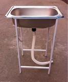 简易临时厨房水槽套装 单孔冷热龙头不锈钢单槽洗菜盆水池支架