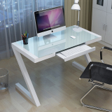 简约现代钢化玻璃电脑桌台式家用简易学习书桌写字台Z型办公桌子
