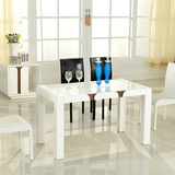 钢化玻璃餐桌简约现代白色餐桌烤漆成套茶几电视柜餐桌椅组合套装