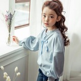 2016女童春装长袖T恤韩国童装小清新森女风小中大童亲子装上衣
